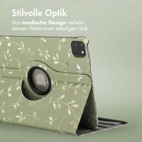 imoshion 360° drehbare Design Klapphülle für das iPad Pro 11 (2024) M4 - Green Flowers