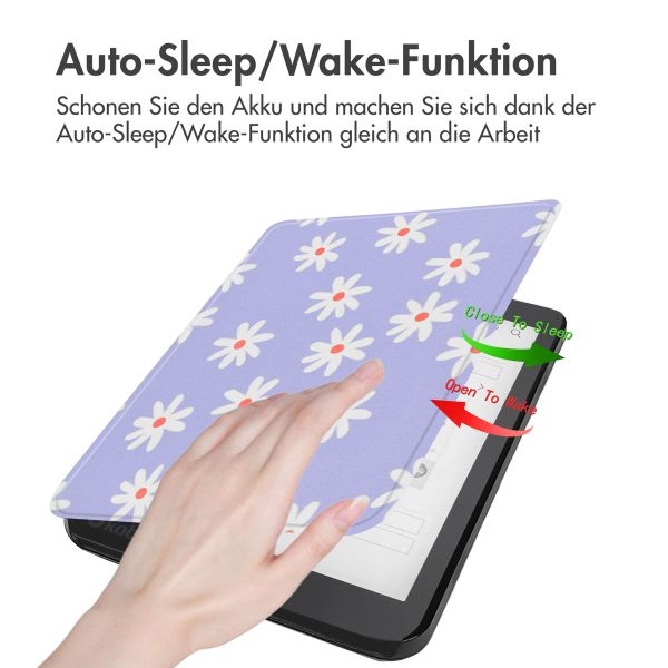 imoshion Design Slim Hard Case Sleepcover Kobo Aura One - Flowers Distance