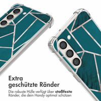 imoshion Design Hülle mit Band Samsung Galaxy S23 Plus - Petrol Green Graphic