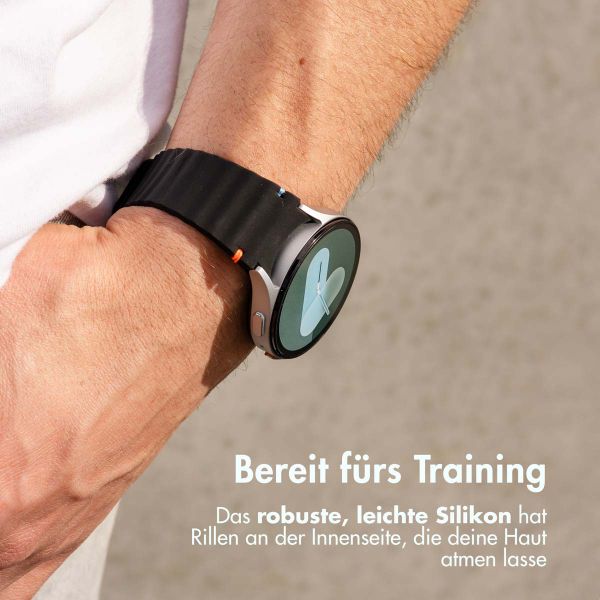 imoshion Wave Silikonarmband für das  Samsung Galaxy Watch 4 / 5 / 6 / 7 / FE (20 mm) - Schwarz