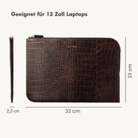 Selencia Croco Laptop Hülle 13 Zoll - Laptop Sleeve - Choco Brown