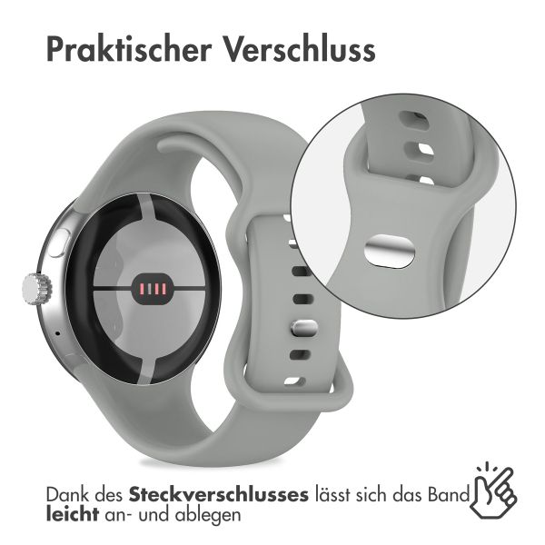 imoshion Silikonband für das Google Pixel Watch / Watch 2 / Watch 3 (41 mm) - Größe L - Grau