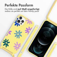 imoshion SilikonHülle design mit Band Apple iPhone 12 (Pro) - Yellow Flower Distance