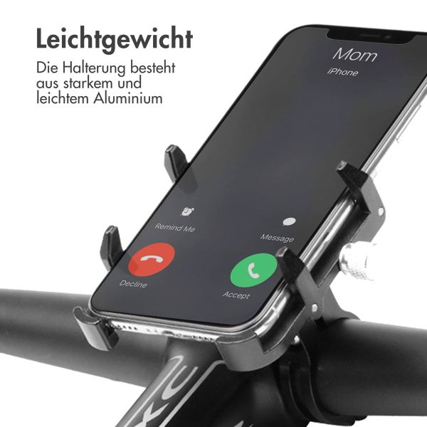 imoshion Handyhalterung für Fahrrad und Motorrad - Aluminium - Leicht - Verstellbar - Schwarz