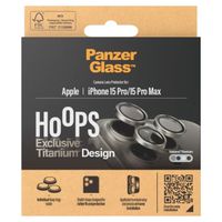 PanzerGlass Kameraprotektor Hoop Optic Rings für das Apple iPhone 15 Pro / 15 Pro Max - Natural Titanium
