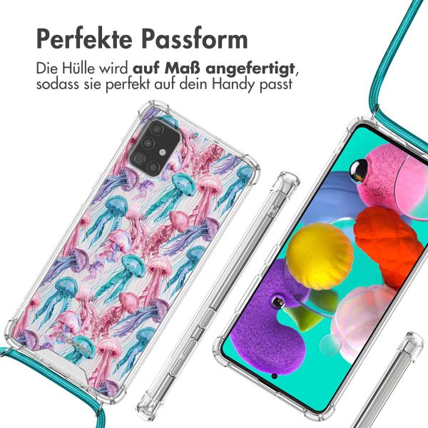 imoshion Design Hülle mit Band Samsung Galaxy A51 - Jellyfish Watercolor