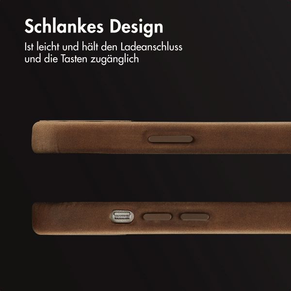 Accezz Vintage Leather Magsafe Backcover Apple iPhone 13 - Rustic Brown