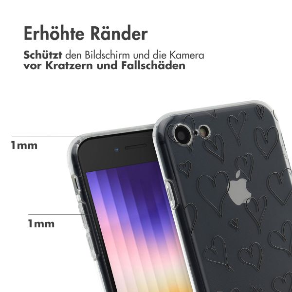 imoshion Design Hülle für das iPhone SE (2022 / 2020) / 8 / 7 - Hearts