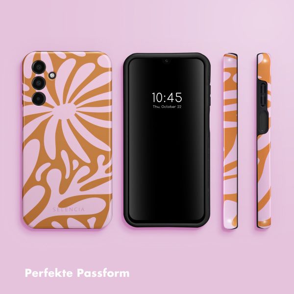 Selencia Vivid Tough Back Cover für das Samsung Galaxy A15 (5G/4G) - Modern Bloom Pink