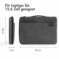 imoshion Laptop Hülle 15-16 Zoll - Laptop Hülle mit Griff - Geeignet für Laptops bis 15,6 Zoll - Grau