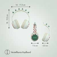 imoshion Kabellose Kinderkopfhörer Dino LED Light - Dezibelbegrenzer - Mit AUX-Kabel - Brown / Orange