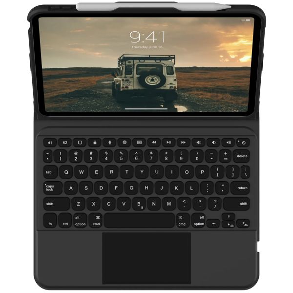 UAG Rugged Bluetooth-Tastatur Klapphülle mit Trackpad für das Apple iPad 11 (2025) 11 Zoll A16 / iPad 10 (2022) 10.9 Zoll - Schwarz