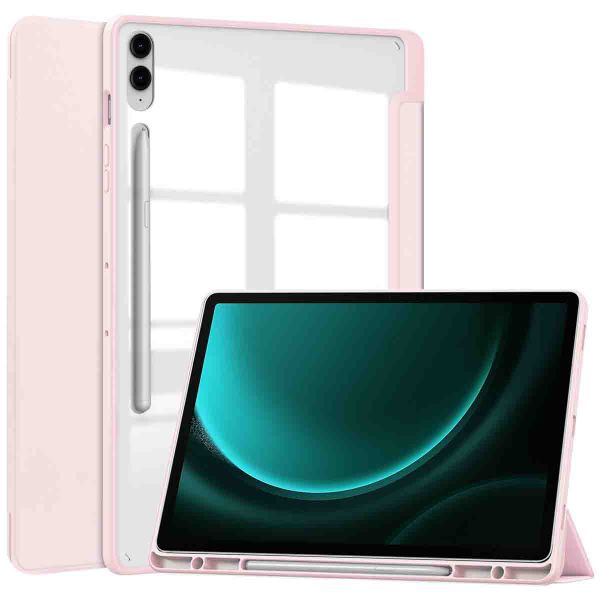 imoshion Trifold Hardcase Klapphülle für das Samsung Tab S10 Plus / Tab S9 FE Plus / Tab S9 Plus 12.4 Zoll - Rosa