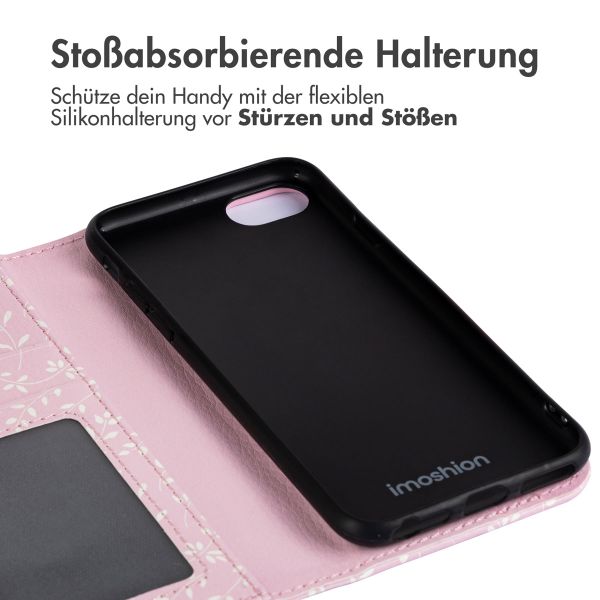 imoshion Design Klapphülle iPhone SE (2022 / 2020) / 8 / 7 / 6(s) - Pink Bazaar Flowers