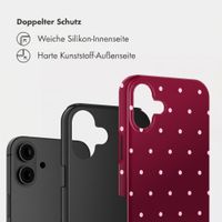 Selencia Vivid Back Cover Apple iPhone 16 - Happy Dots Burgundy