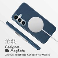 Accezz MagSafe Leather Backcover für das Samsung Galaxy S25 Plus - Nightfall Blue