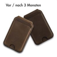 Accezz Vintage Leder MagSafe Kartenhalter mit Ständer - Rustic Brown