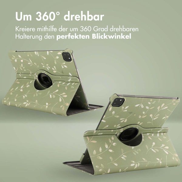 imoshion 360° drehbare Design Klapphülle Apple iPad Air 13 Zoll (2025) M3 / (2024) M2 - Green Flowers