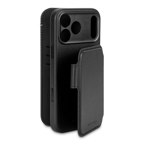 Decoded 2 in 1 Leather Klapphülle MagSafe Apple iPhone 17 Pro - Schwarz