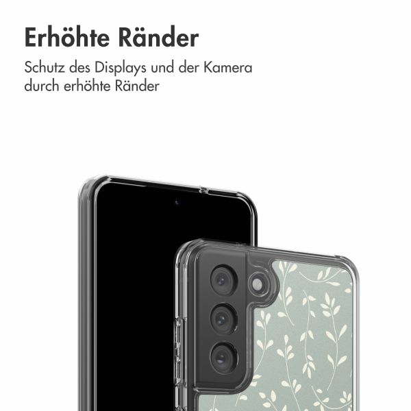 imoshion Design Hülle Samsung Galaxy S21 FE - Smoke Green Flowers