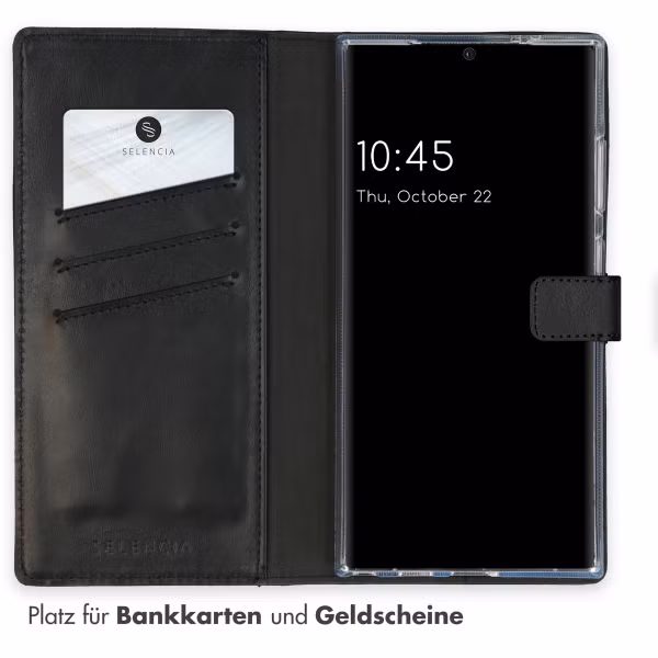 Selencia Echtleder Klapphülle Samsung Galaxy S24 Ultra - Schwarz