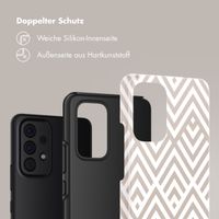 Selencia Vivid Tough Back Cover für das Samsung Galaxy A53 - Beige Zigzag