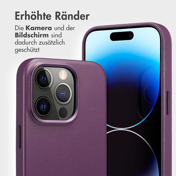 Accezz 2-in-1 Klapphülle aus Leder mit MagSafe für das Apple iPhone 14 Pro - Heath Purple