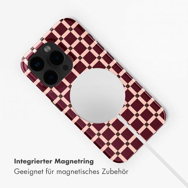 Selencia Vivid Rückabdeckung mit MagSafe Apple iPhone 15 Pro - Check This Burgundy