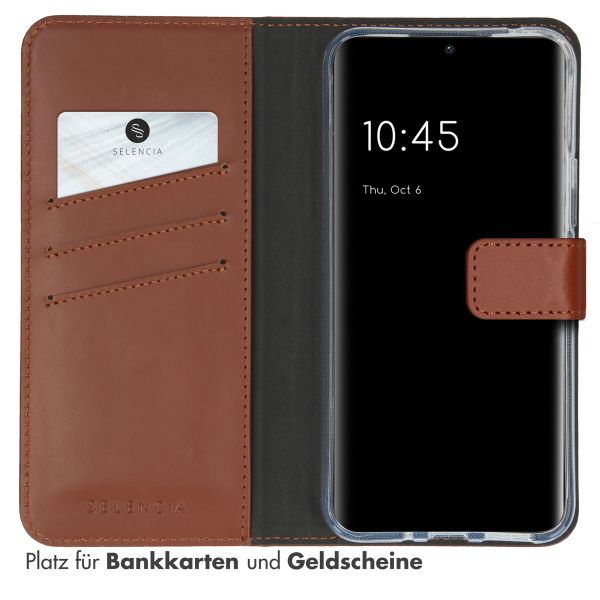 Selencia Echtleder Klapphülle Samsung Galaxy A54 (5G) - Hellbraun