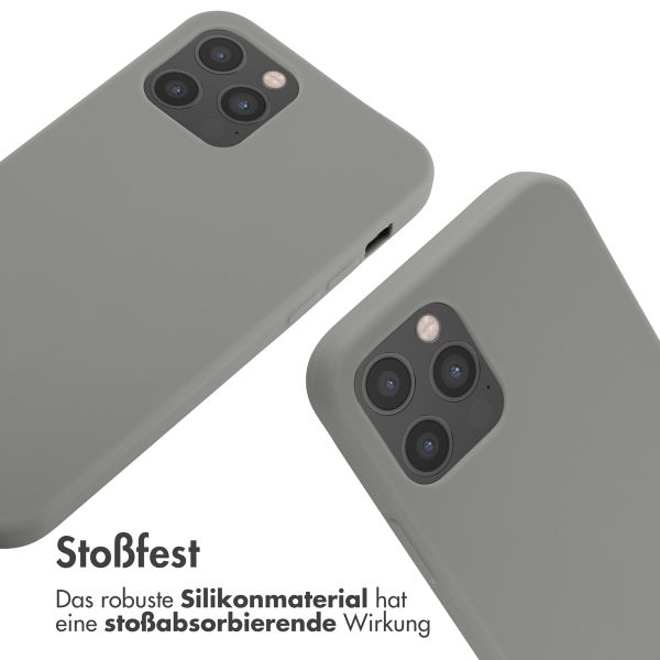 imoshion Silikonhülle mit Band für das iPhone 12 (Pro) - Hellgrau