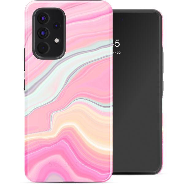 Selencia Vivid Tough Back Cover für das Samsung Galaxy A53 - Pastel Lipstick Marble