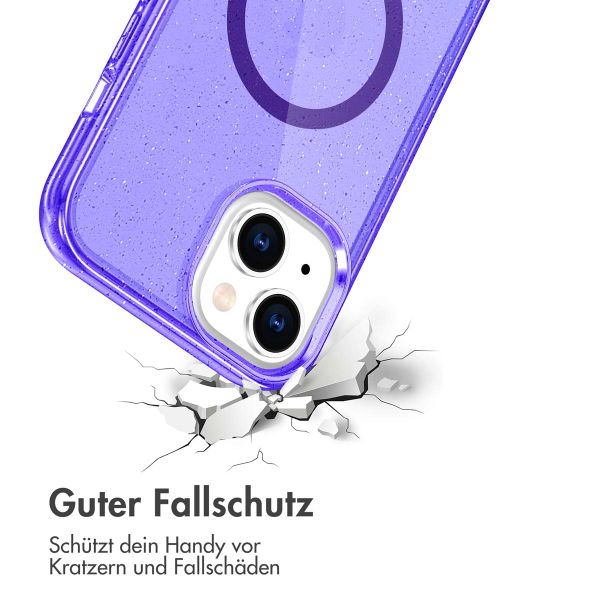 imoshion Sparkle Back Cover mit MagSafe für das Apple iPhone 14 - Glitzer Violett