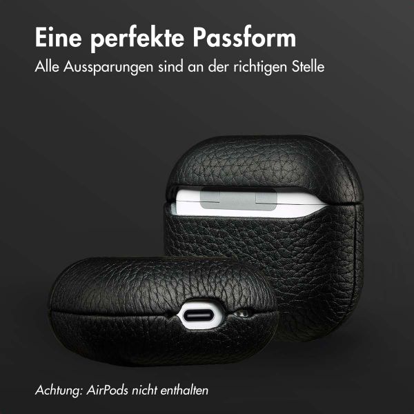 Accezz Echtes Leder Case Apple AirPods 4 - Schwartz