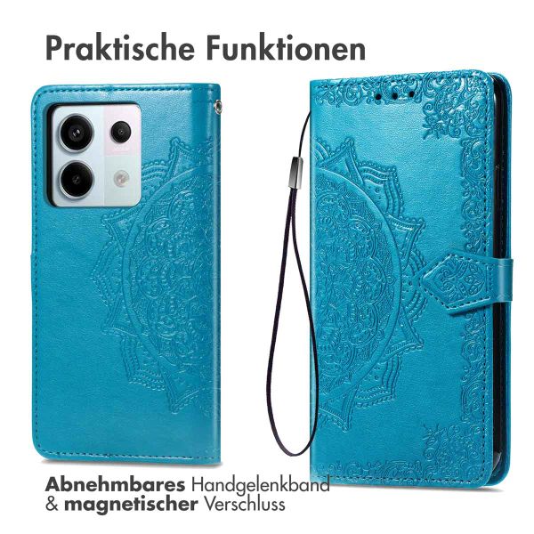 imoshion Mandala Klapphülle für das Xiaomi Redmi Note 13 Pro (5G) / Poco X6 - Türkis