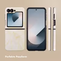 Selencia Vivid Back Cover Samsung Galaxy Z Flip 6 / Flip 7 FE - Golden Beige Marble