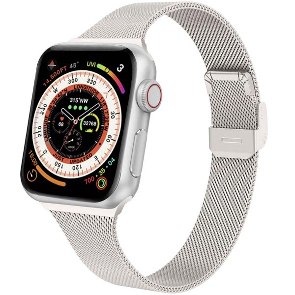 imoshion Mailändische Faltarmband für das Apple Watch Series 1 bis 9 / SE (38/40/41 mm) | Series 10 (42 mm) - Starlight