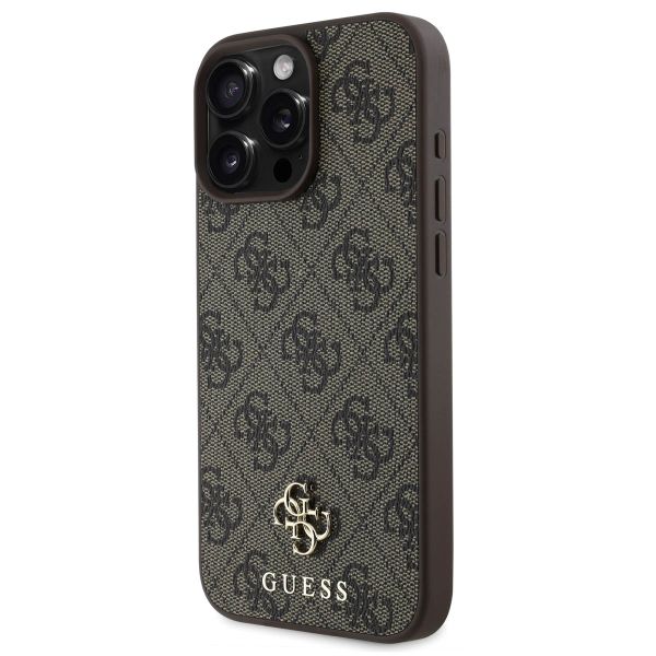 Guess 4G Metal Logo Back Cover MagSafe Apple iPhone 16 Pro Max - Braun