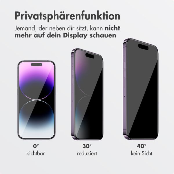 Accezz Sichtschutz-Schutzglas mit Applikator Apple iPhone 13 / 13 Pro / 14 / 16e