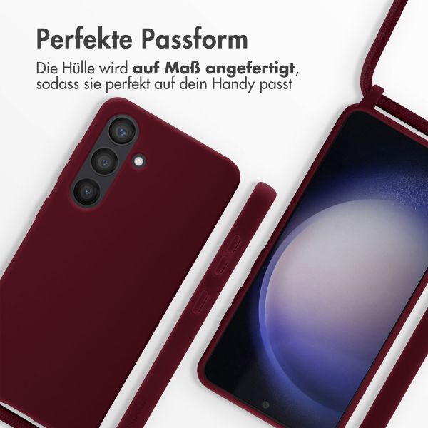 imoshion SilikonHülle mit Band Samsung Galaxy S24 - Dunkelrot