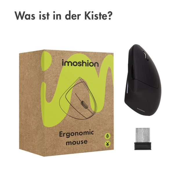 imoshion Ergonomische kabellose Maus - Rechtshändig - USB-A - Schwarz