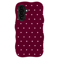 Selencia Vivid Wavy Backcover mit MagSafe Samsung Galaxy A37 (5G) - Happy Dots Burgundy