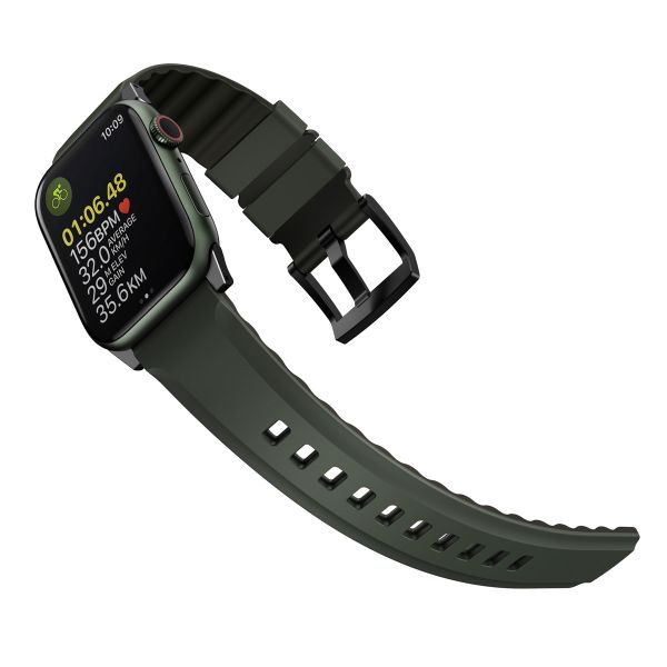 Uniq Linus AiroSoft™ Silikonarmband für die Apple Watch Series 1 bis 10 / SE / Ultra (2) (44/45/46/49 mm) - Moosgrün