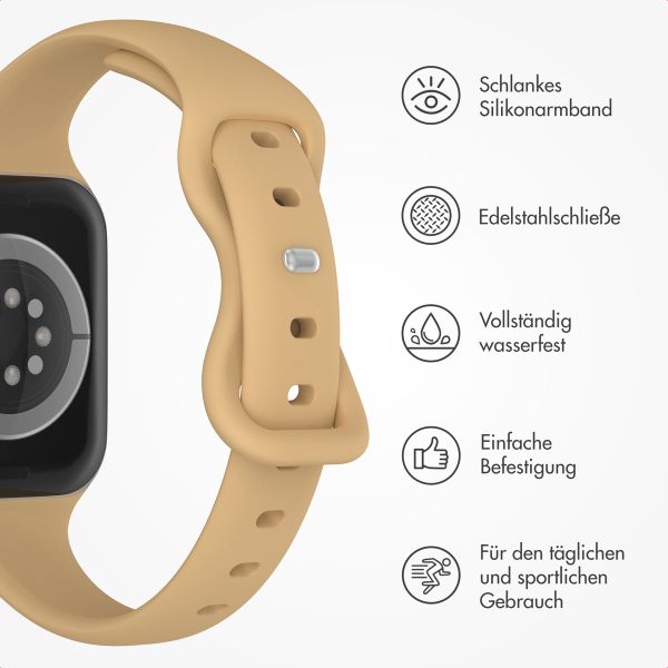 imoshion Slim Silikonarmband für die Apple Watch Series 1-9 / SE (38/40/41 mm) | Series 10 (42 mm) - Nussbaum