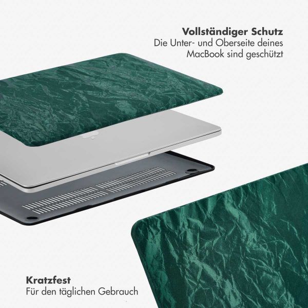 Selencia Cover mit Samtoberfläche für das MacBook Air 13 Zoll (2018-2020) - A1932 / A2179 / A2337 - Dunkelgrün