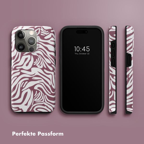 Selencia Vivid Tough Back Cover für das iPhone 15 Pro - Trippy Swirl Dark Rose