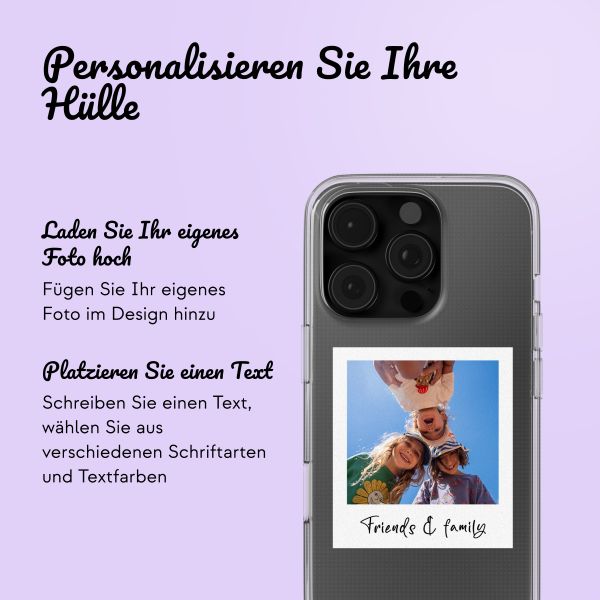 Personalisierte Hülle mit Polaroid Apple iPhone 16 pro - Transparent