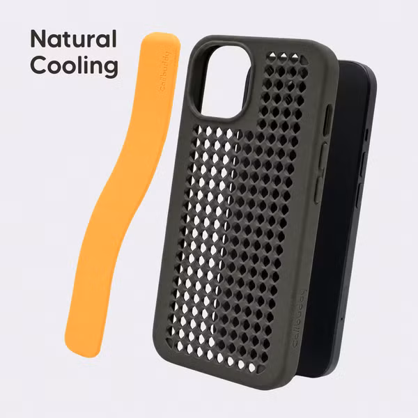 Callbuddy Hülle mit Strap Apple iPhone 17e / 16e / 15 / 14 / 13 - Camo Orange