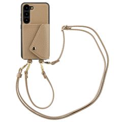 Selencia Sera Kordel-Hulle mit Kartenhalter-Umschlag für das Samsung Galaxy S23 - Beige