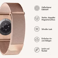 imoshion Mailändische Magnetarmband für Apple Watch | 44/45/46/49 mm - Rose Gold