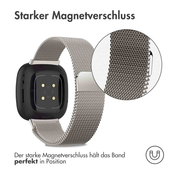 imoshion Mailändische Magnetarmband für das Fitbit Versa 4 / 3 / Sense (2) - Starlight